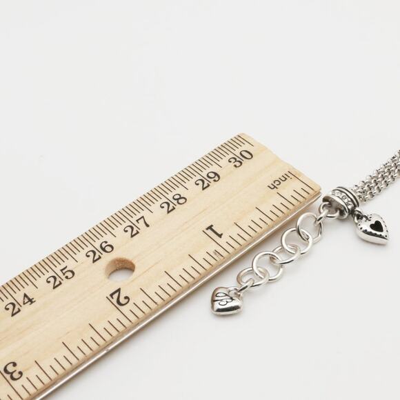 Designer BRIGHTON beaded Cubic Zirconia Heart Charms Bracelet - Picture 9 of 11